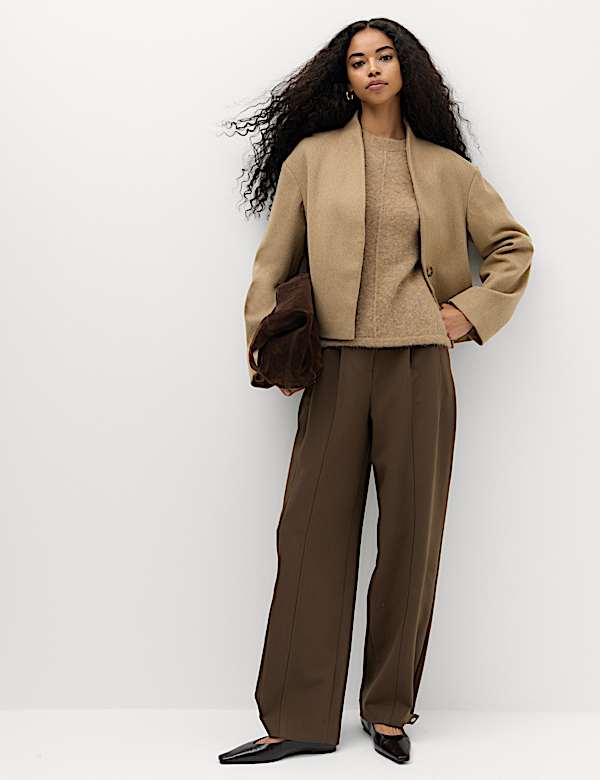 Wool Alpaca Blend Relaxed Knitted Top - AT