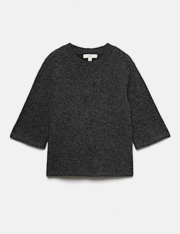 Wool Alpaca Blend Relaxed Knitted Top - NZ