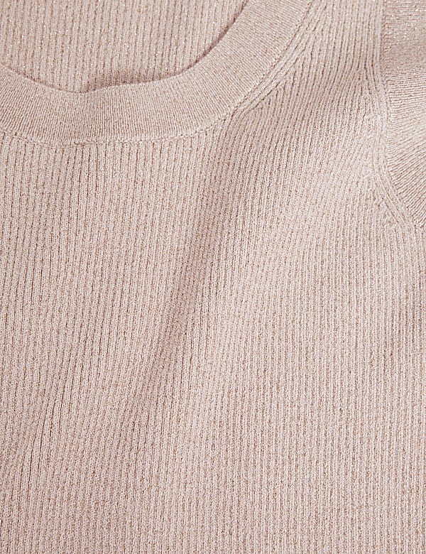 Sparkly Crew Neck Knitted Vest