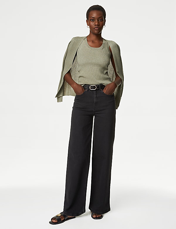Sparkly Crew Neck Knitted Vest
