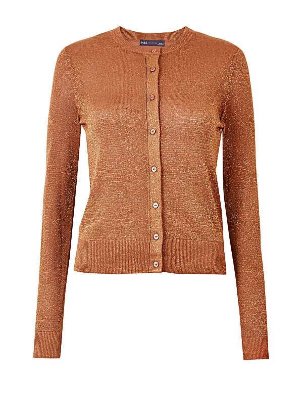 Glitter Round Neck Cardigan
