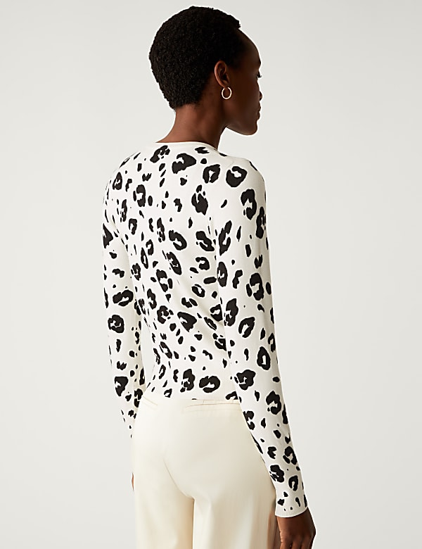 Buy Animal Print Button Through Cardigan at Marks & Spencer
