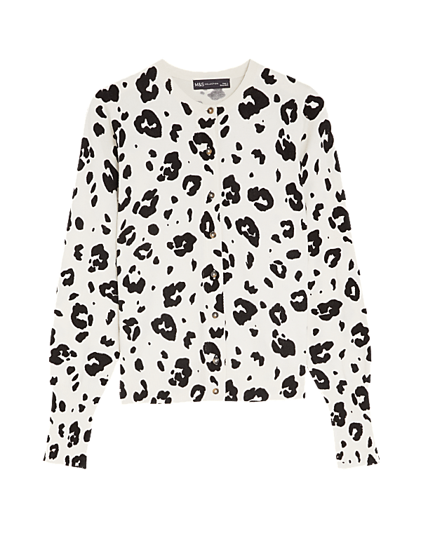 Animal Print Button Through Cardigan