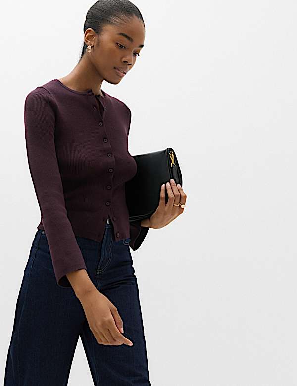 Ribbed Slim Fit Cardigan - CZ