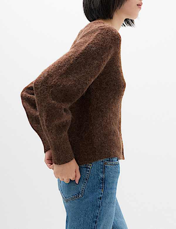 Alpaca Blend Crew Neck Cardigan - BN