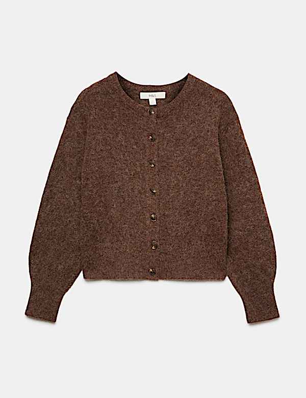 Alpaca Blend Crew Neck Cardigan - BN