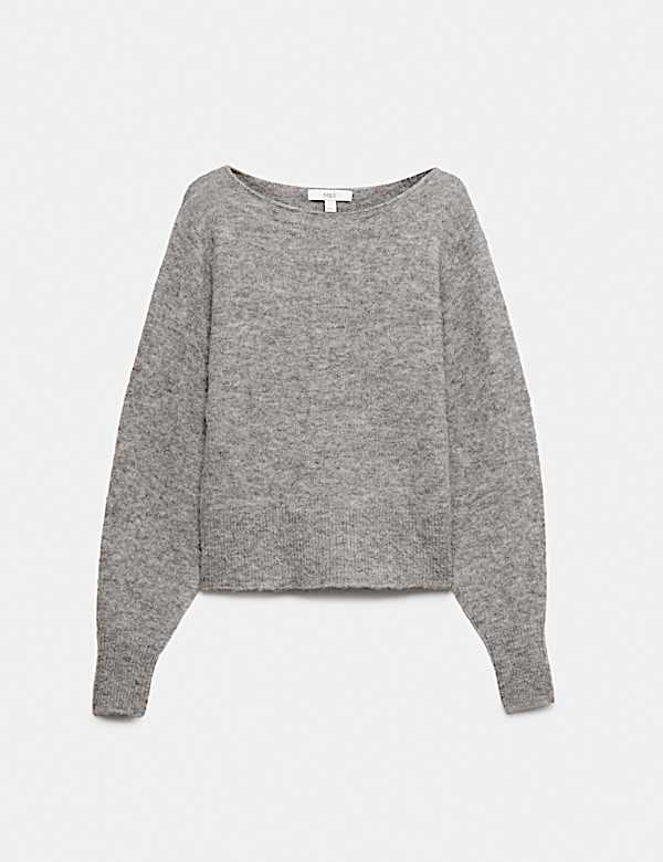 Alpaca Blend Slash Neck Slim Fit Jumper - KR