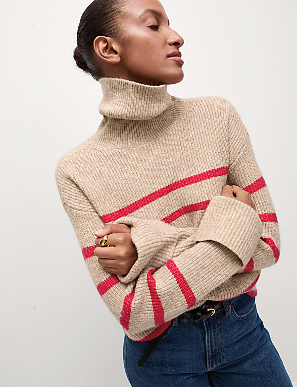 Striped Roll Neck Jumper