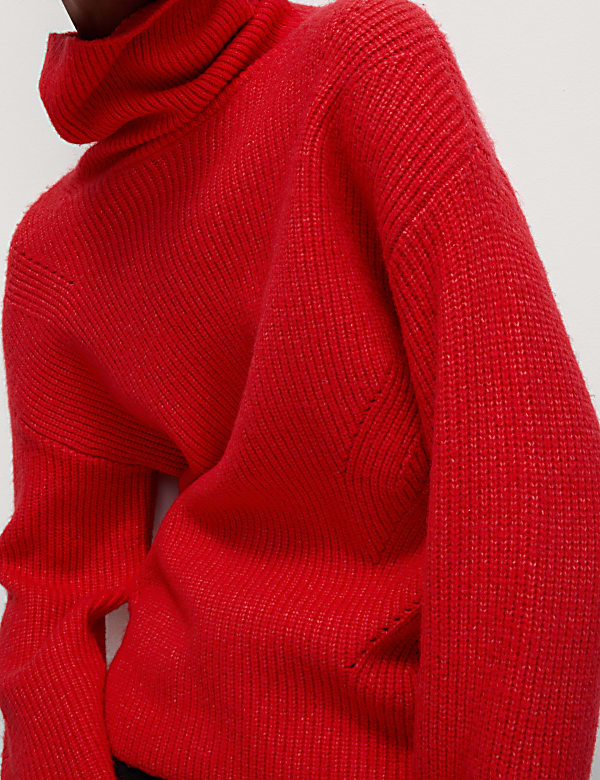 Ribbed Roll Neck Jumper