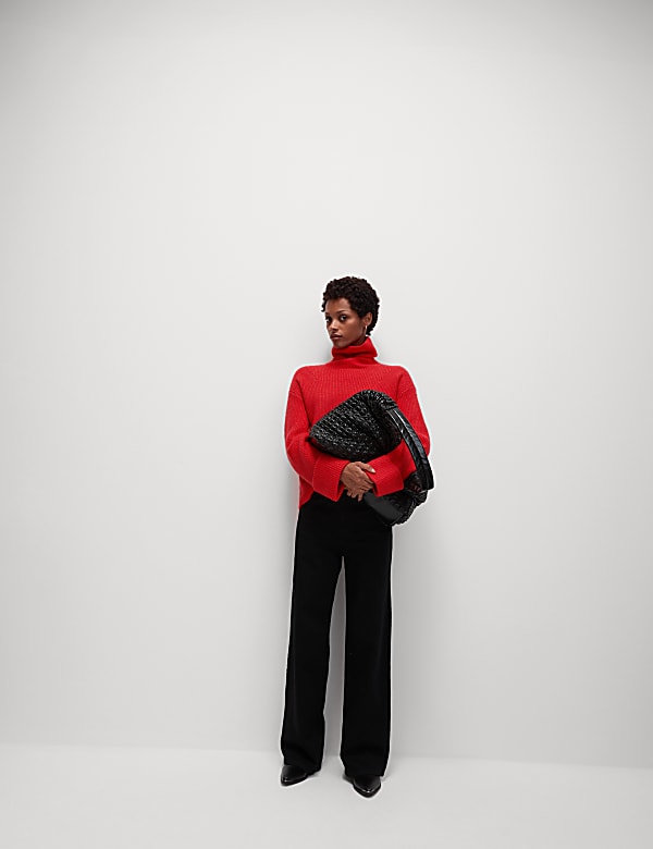 Ribbed Roll Neck Jumper