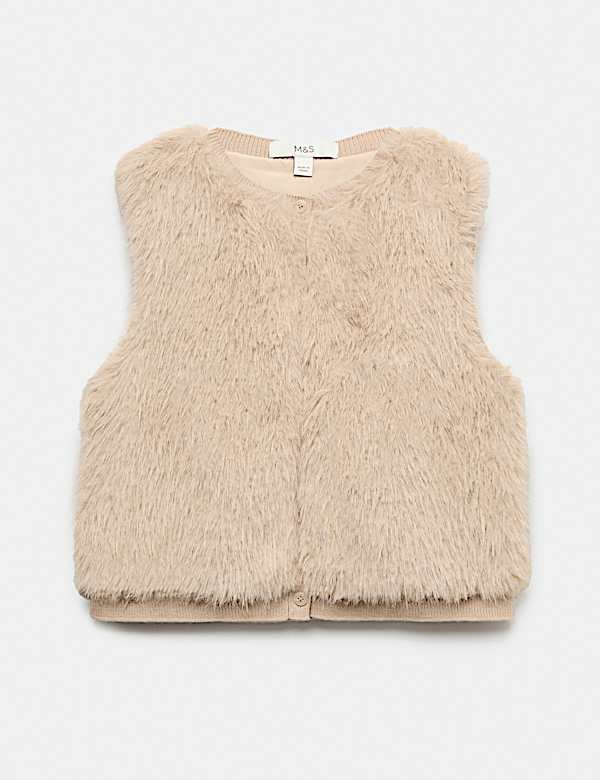 Faux Fur Cropped Knitted Waistcoat - UA