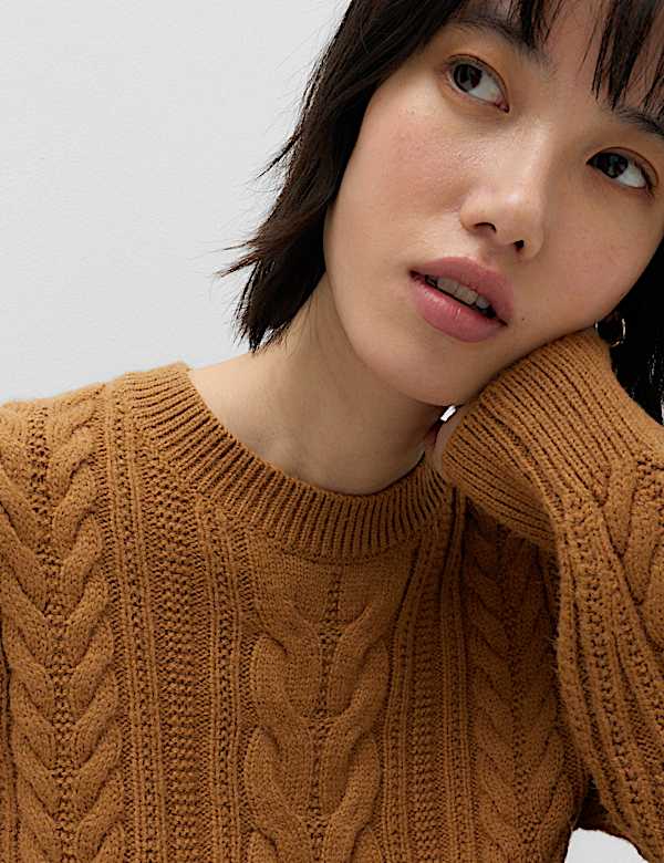 Wool Blend Cable Knit Jumper - CA