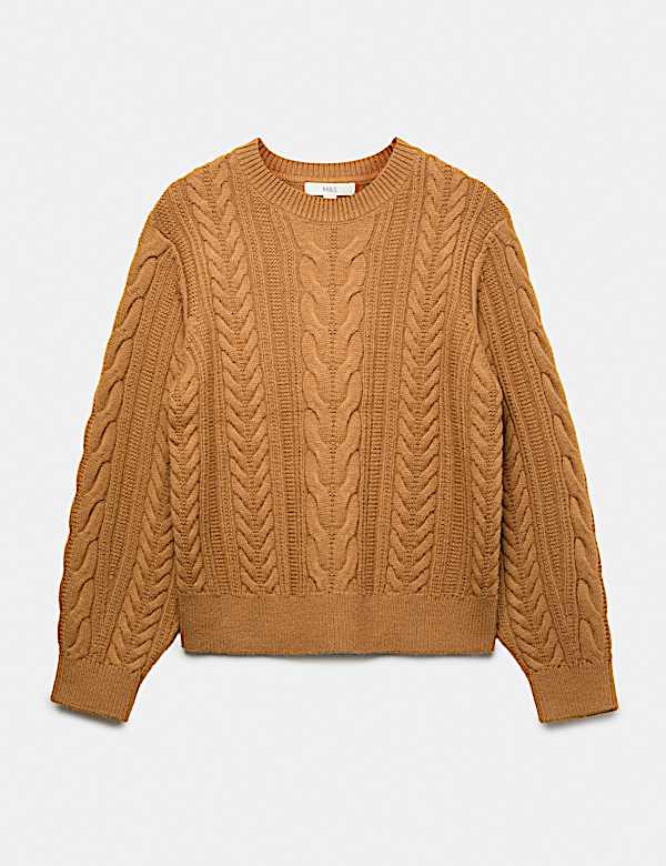 Wool Blend Cable Knit Jumper - CA