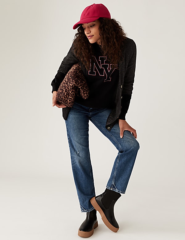 Sparkly Longline Boyfriend Cardigan - PL
