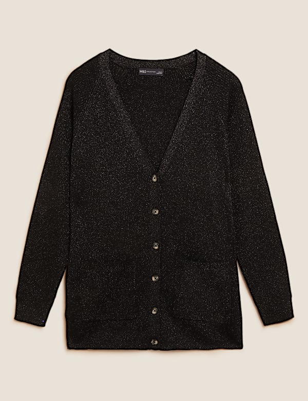 Sparkly Longline Boyfriend Cardigan - PL