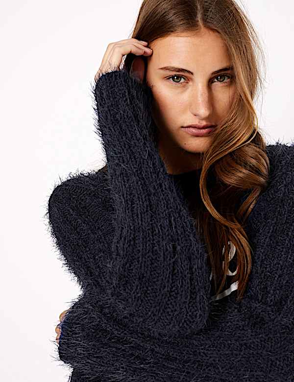 Chenille Cable Knit V-Neck Cardigan
