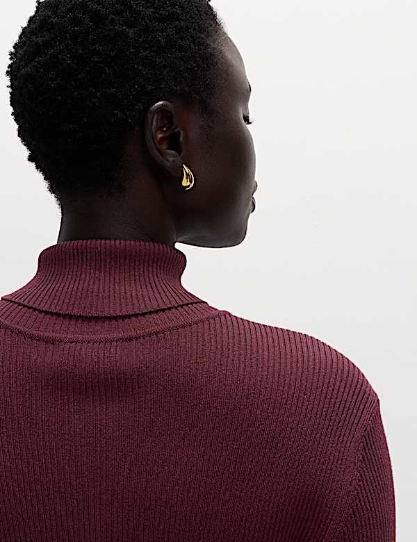 Ribbed Roll Neck Jumper