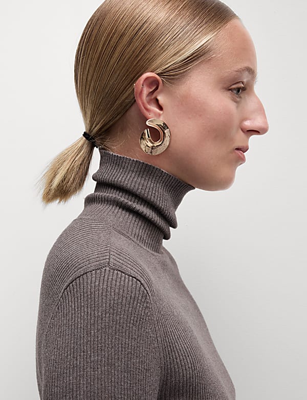 Buy Ribbed Roll Neck Jumper at Marks Spencer