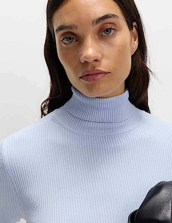 Ribbed Roll Neck Jumper