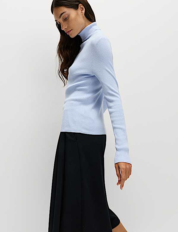 Ribbed Roll Neck Jumper