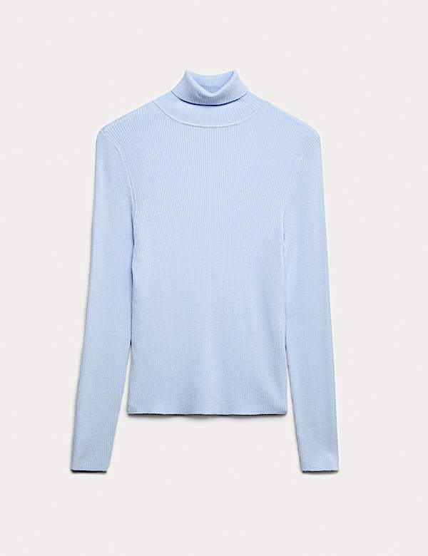 Ribbed Roll Neck Jumper - SK