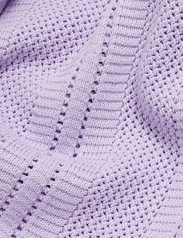 Cotton Rich Textured Crew Neck Jumper