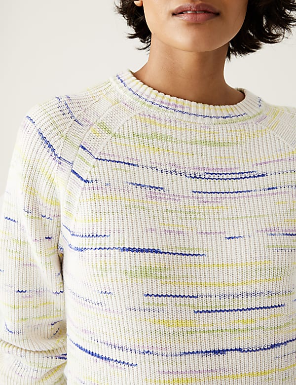 Cotton Rich Space Dyed Ribbed Jumper