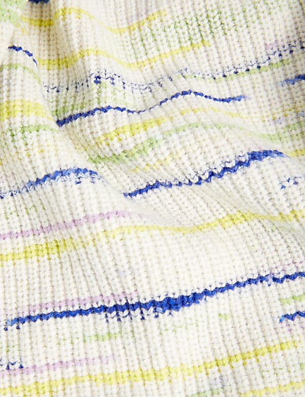 Cotton Rich Space Dyed Ribbed Jumper