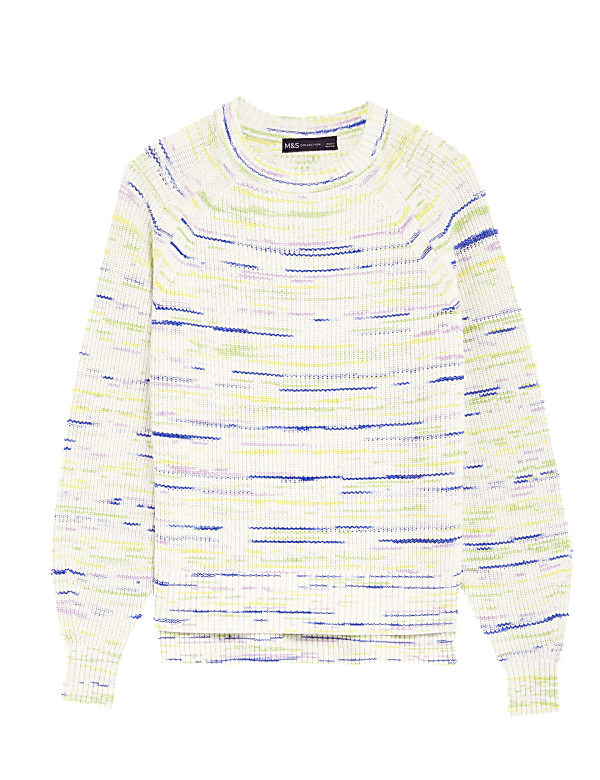 Cotton Rich Space Dyed Ribbed Jumper