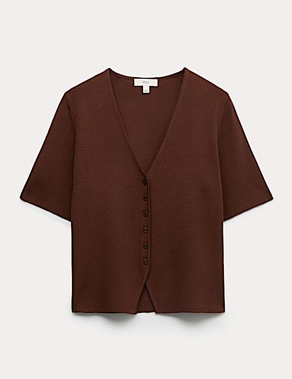 V-Neck Button Through Slim Fit Cardigan - AL