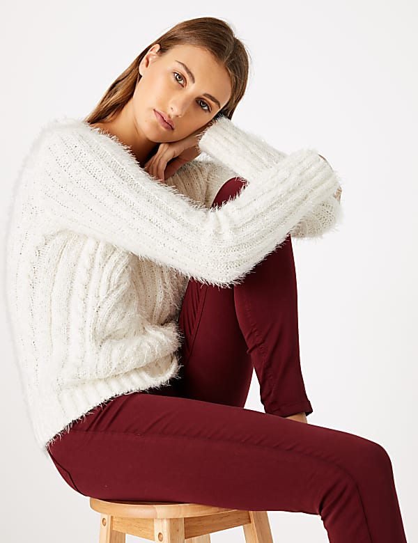 Textured V-Neck Jumper