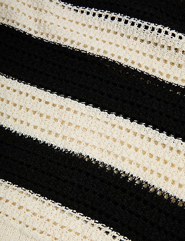 Cotton Rich Striped Knitted Top