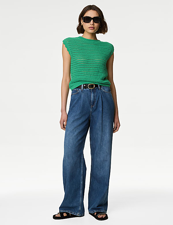 Cotton Rich Striped Knitted Top