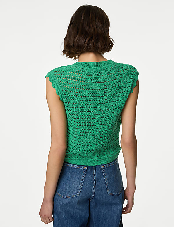 Cotton Rich Striped Knitted Top