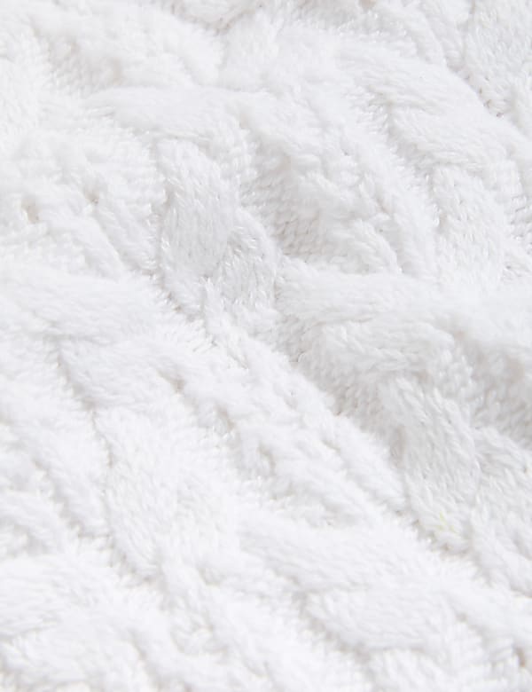 Cotton Rich Textured V-Neck Knitted Vest