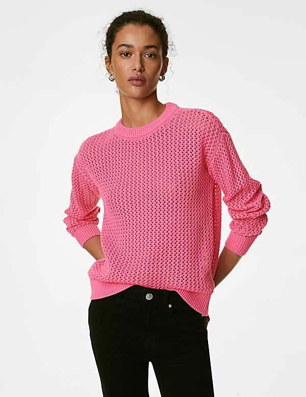 Pure Cotton Textured Jumper