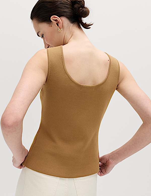 Button Front Slim Fit Knitted Waistcoat - KG