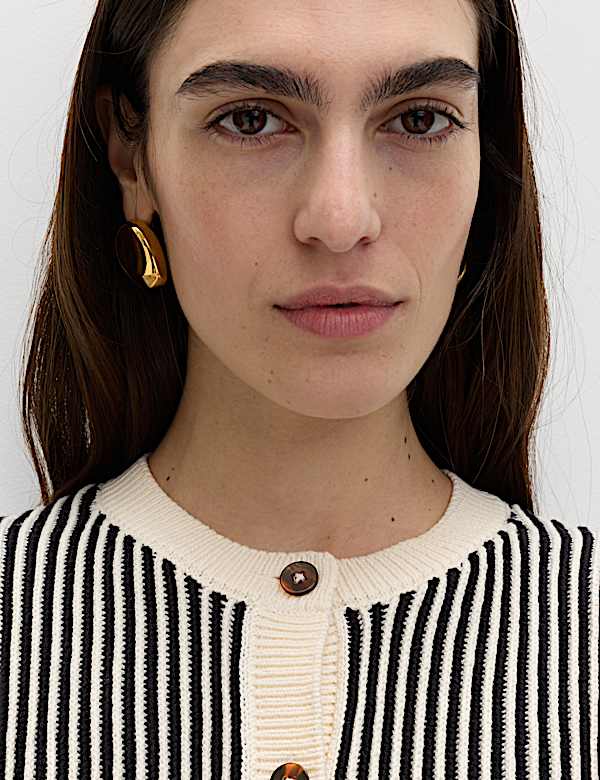 Cardigan court en coton textur&eacute; - CH