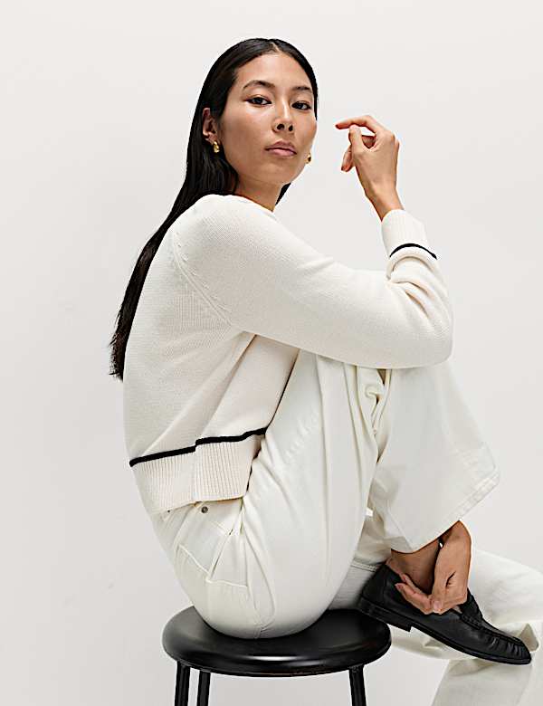 Cotton Rich Tipped Detail Jumper - NZ