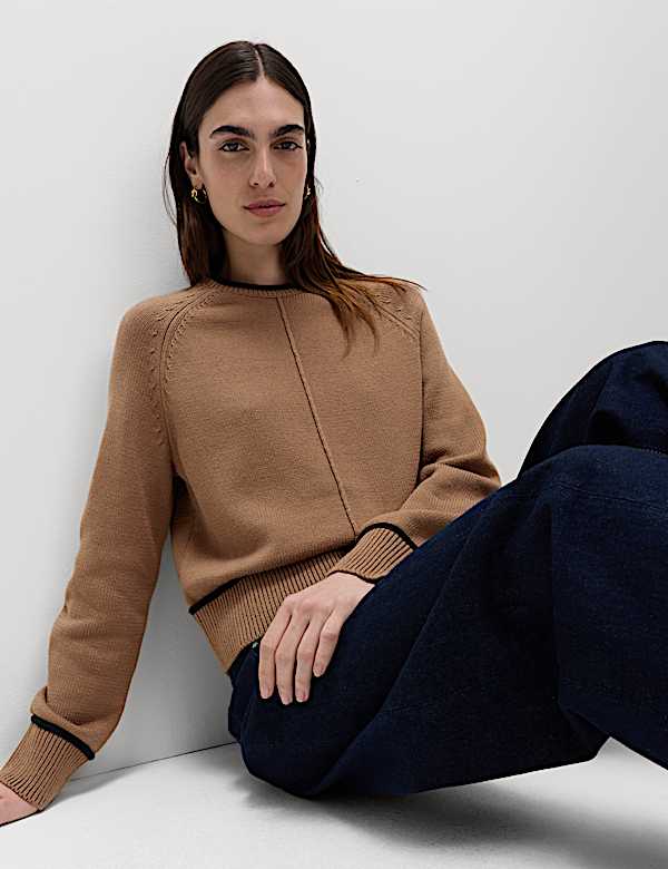 Cotton Rich Tipped Detail Jumper - BE