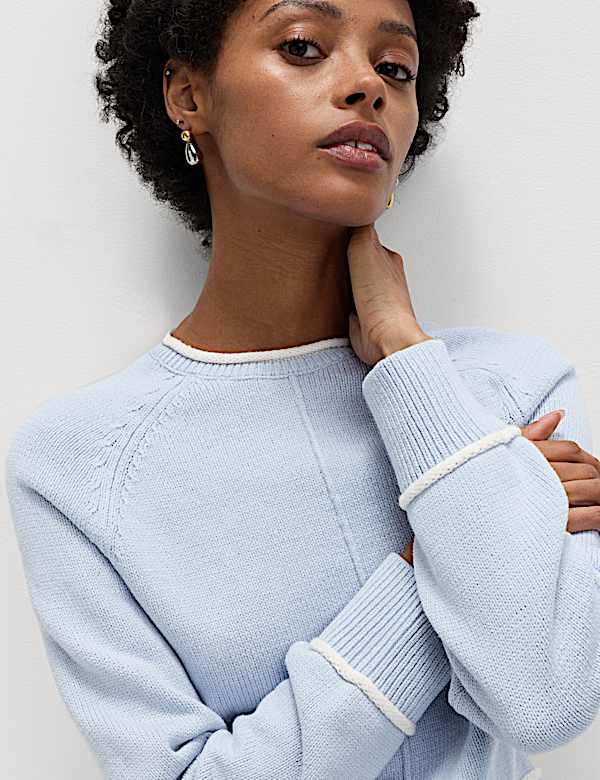 Cotton Rich Tipped Detail Jumper - EE