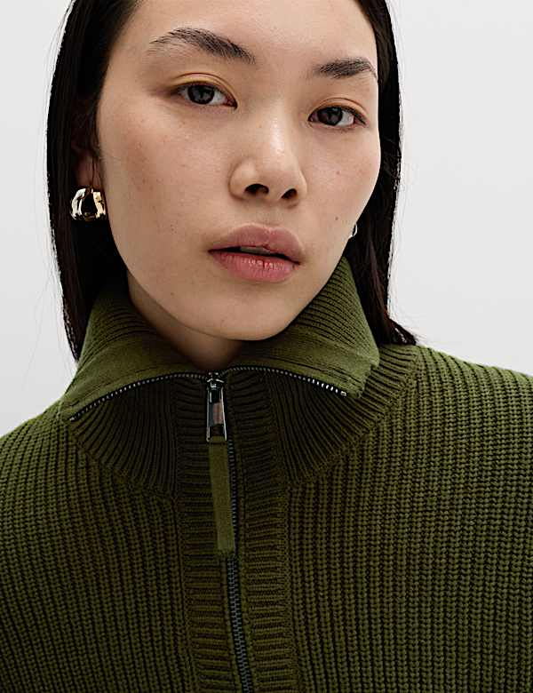 Cotton Rich Pocket Detail Knitted Jacket - DK