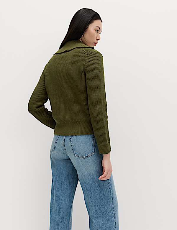 Cotton Rich Pocket Detail Knitted Jacket - DK