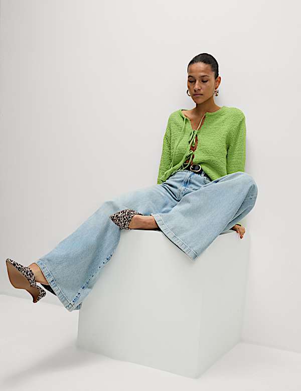 Katoenrijk vest met structuurdessin - NL