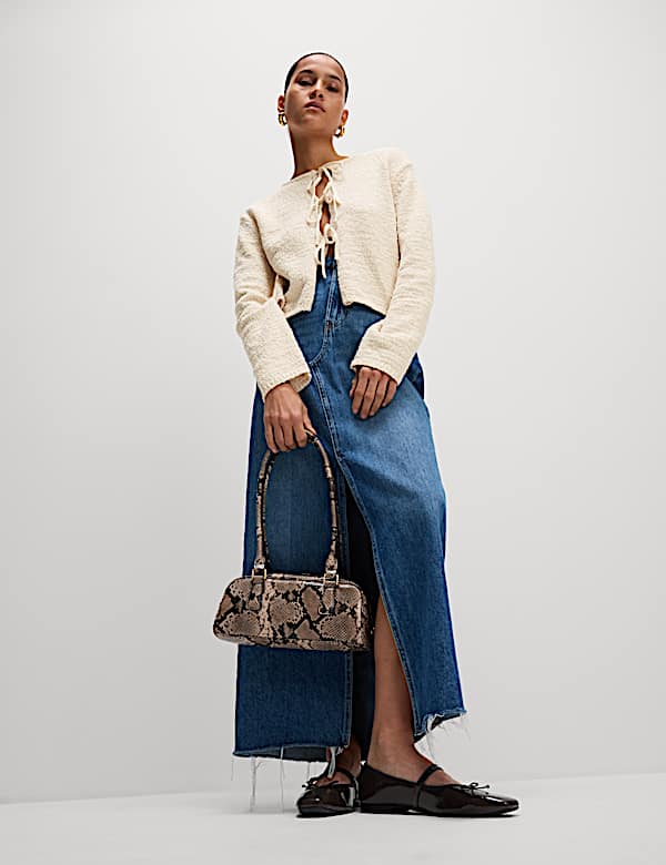 Katoenrijk vest met structuurdessin - NL