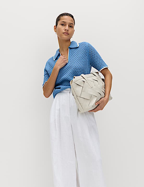 סריג קרופ מבד עשיר בכותנה בטקסטורה - IL