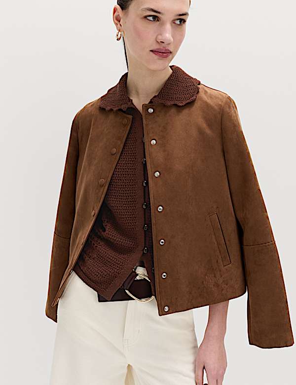 Cotton Blend Open Stitch Cardigan - CA