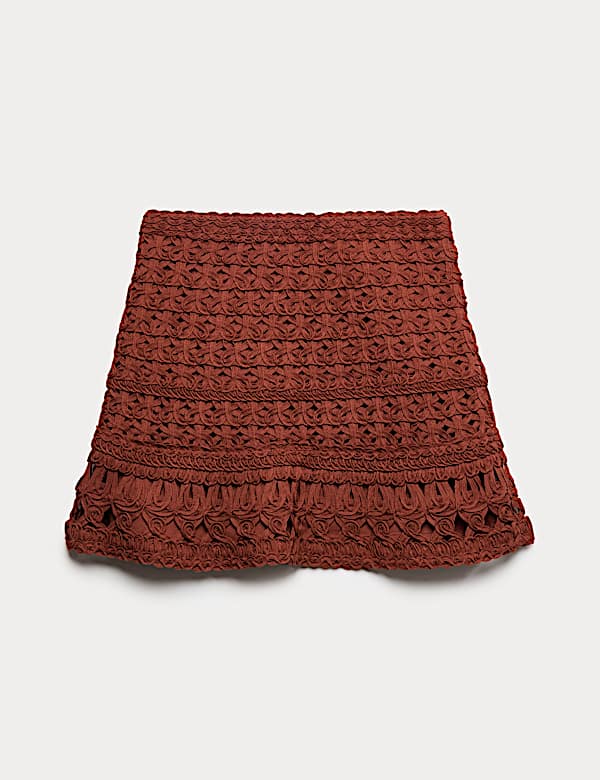 Crochet-Style Mini Knitted Skirt - RO