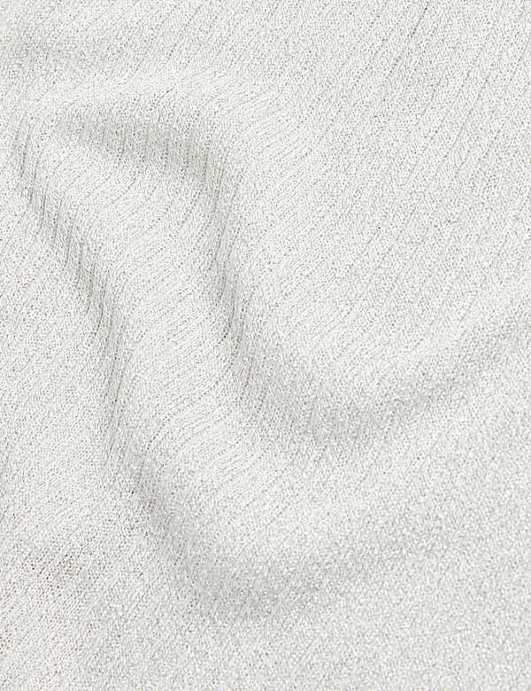 Metallic Round Neck Midi Beach Dress - VN