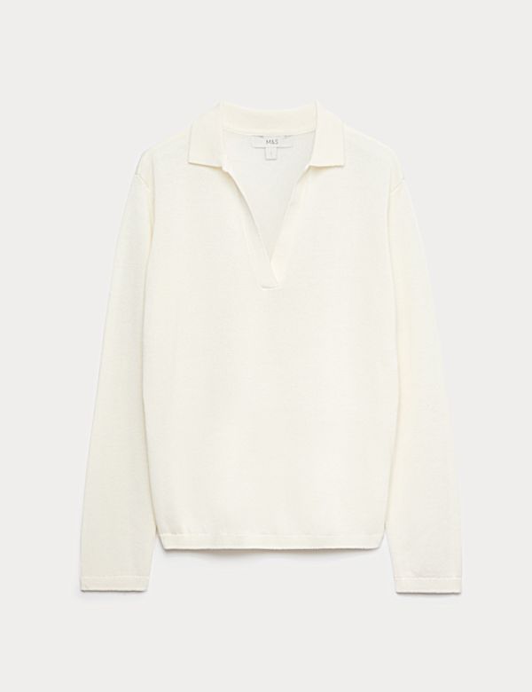 Collared Knitted Top with Linen - MV